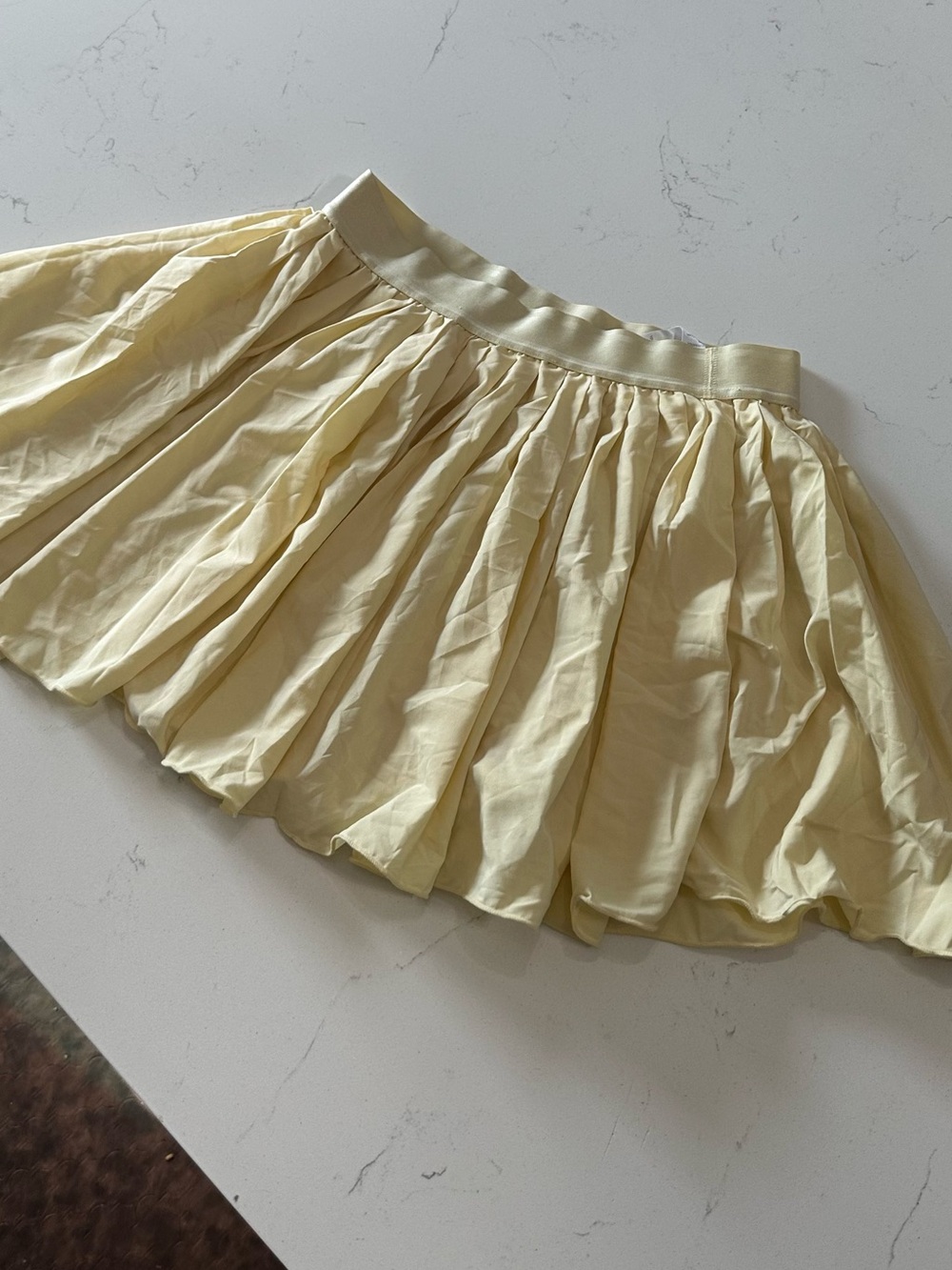 Pleated Circle Skirt in Light Cream